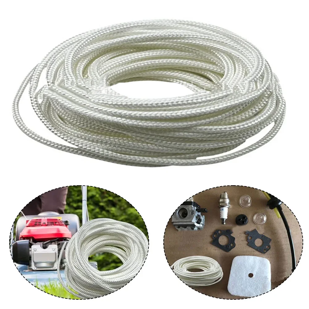 Cortacésped línea de arranque cuerda Manual Nylon 2,5mm/3mm/3,5mm/4mm 2/4/5/10M 2M/4M/5M/10M cable motor para cortacésped blanco