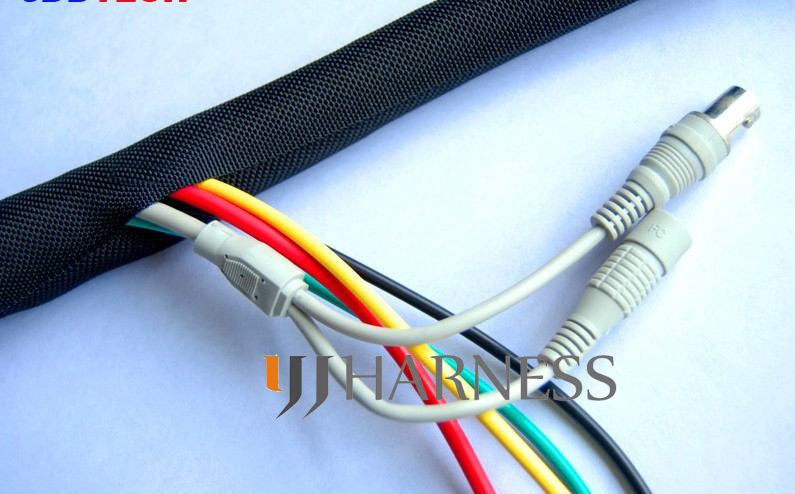 1/2 "ID 13mm Flexo geweven wrap split gevlochten kous kabel zwart kabel wrap