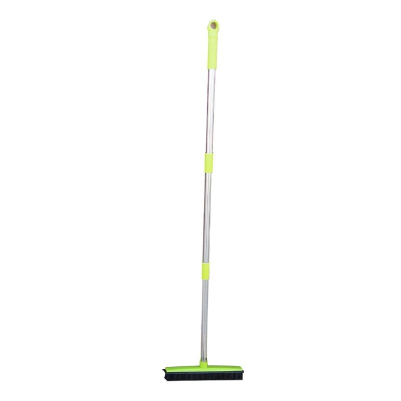 Pet Hair Removal BroomTelescoping Handle That Extends Push Broom Carpet Sweeper with Squeegee Adjustable Long Handle: Green
