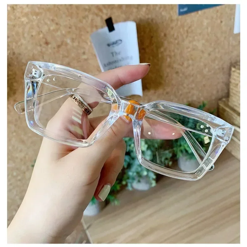 Store firkantede lesebriller menn kvinner bærbare stor innfatning hd presbyopi briller dioptri 0 ~ + 3.5 gafas