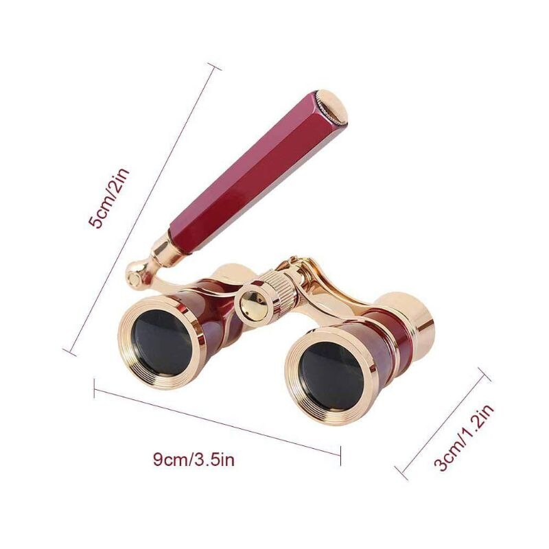 Mini télescope binoculaire portable Vintage lunettes avec poignée D08F
