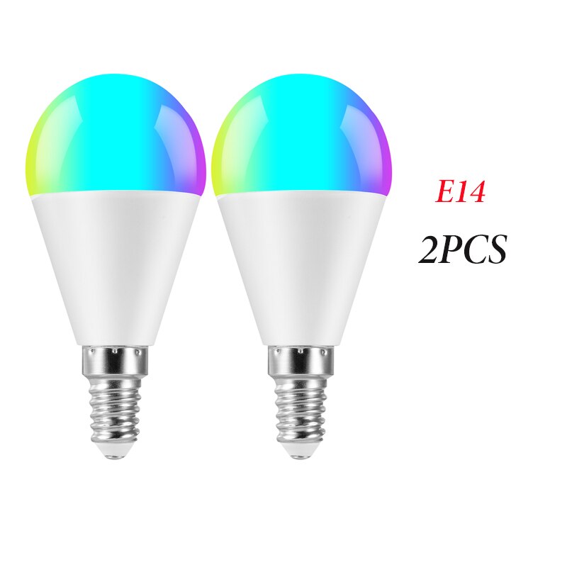 Smart Led Lamp 6W Wifi Rgb Kleur Veranderende Licht Toepassing Controle Alexa/Google Smart Home Verstelbare Lamp: E14 2pcs