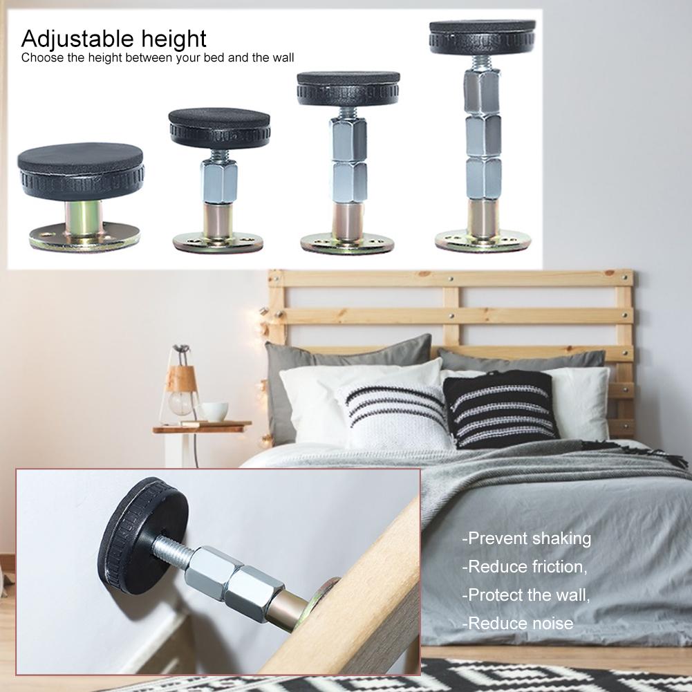 2PCS Bed Stabilizer Anti-shake Self-adhesive Adjustable Fixer Support Tool for Room Wall Furniture