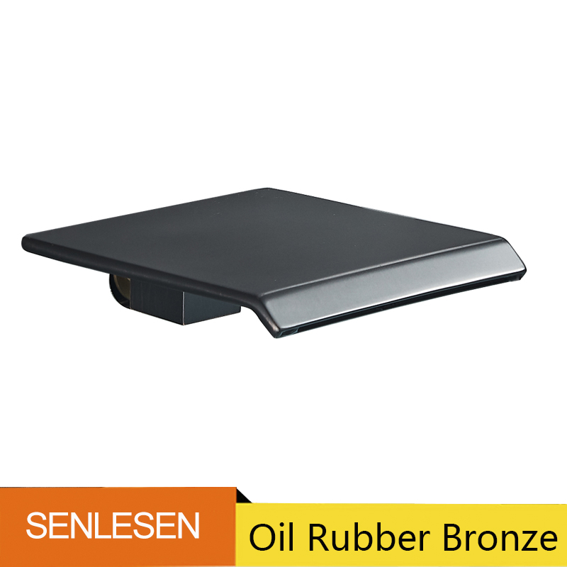 Senlesen – bec de robinet de lavabo mural, accessoires de robinet de douche en laiton, remplacement du bec de baignoire en cascade, Chrome/noir/or brossé: green