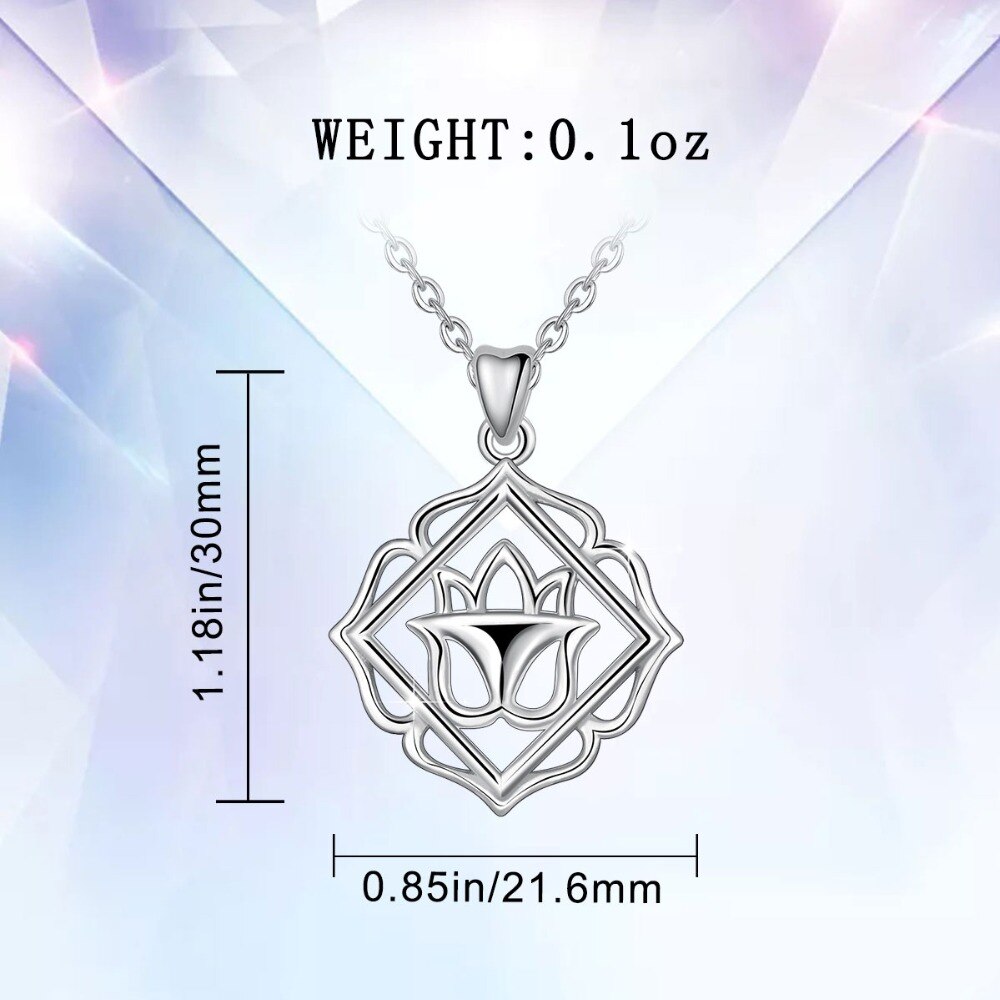 Eudora Unieke 925 Sterling Zilveren Lotus Hanger Yoga Ketting Bloem Lotus Charm Hangers Vrouwen Sieraden Voor Moeder Dochter D405
