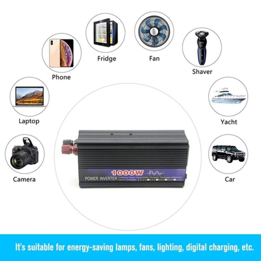 1000w Pure Sine Wave Inverter Smart Power Inverter Single Digital Display Car Inverter Conversion Booster