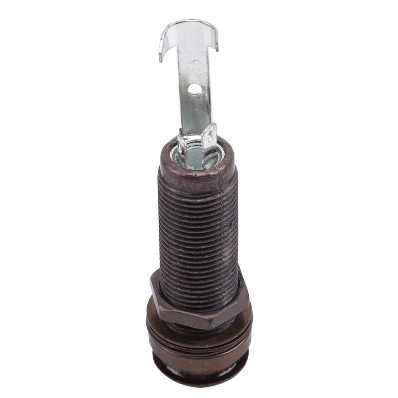 Prise d'extrémité de guitare Jack double prise de voie prises sortie de broche d'extrémité 6.35mm Jack sortie cuivre matériel pour guitare électrique acoustique