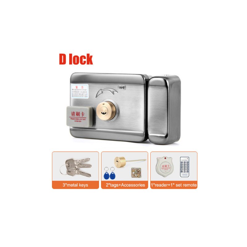 Home Smart ID Door & gate lock castle Access Control Electronic integrated RFID Door Rim lock: kit 11
