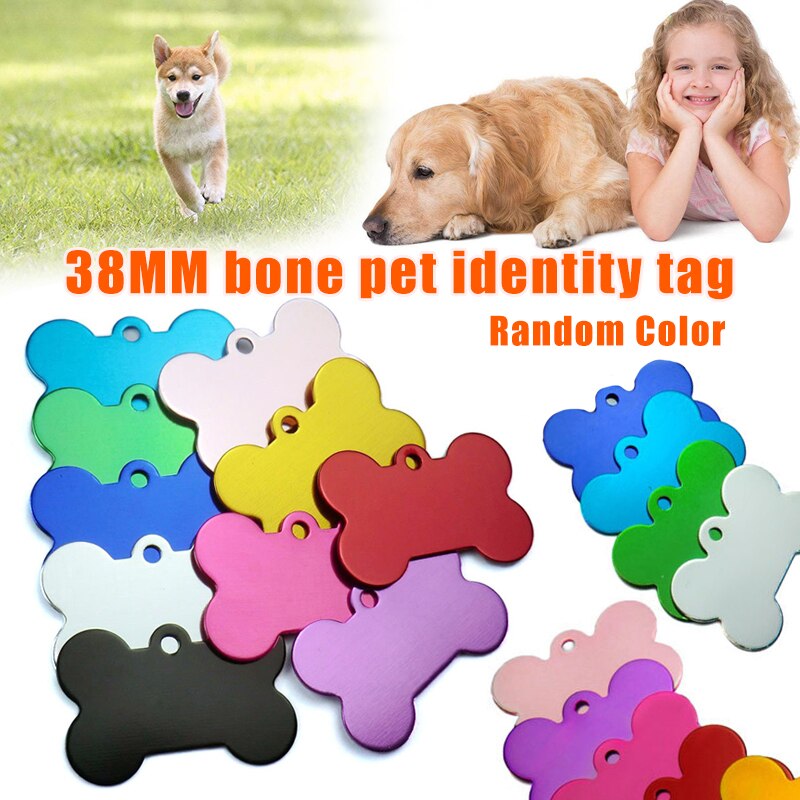 Pet ID Tags 38MM Aluminum Alloy Dog Cat Identity Badge Plate Pet Supplies BJStore: Default Title