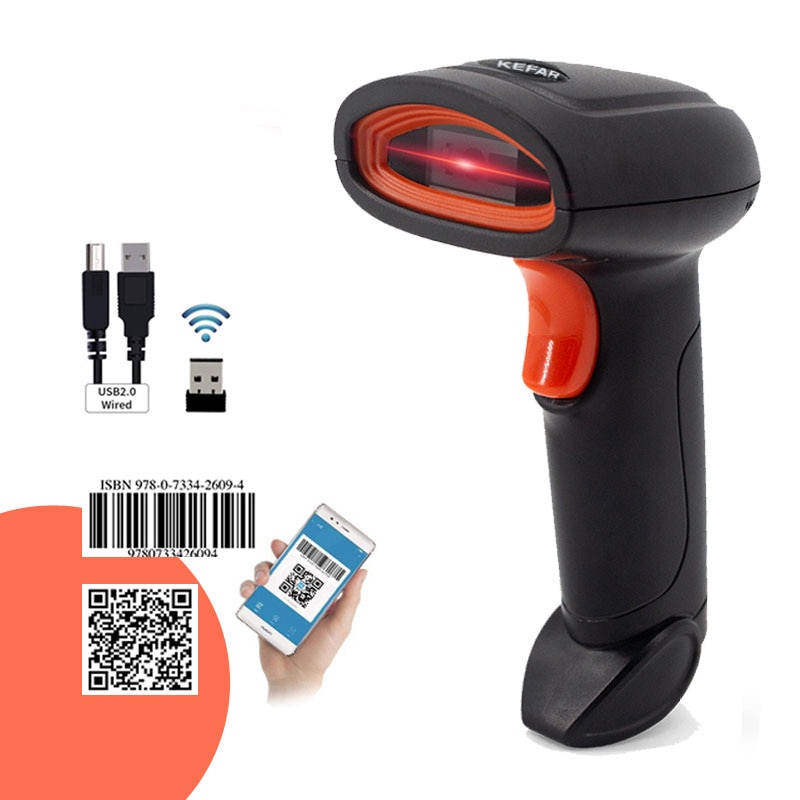 Handheld kabellos Barcode Scanner Tragbare verdrahtet 1D 2D QR Code PDF417 Leser für Einzelhandel Einkaufen Logistik Lagerbier