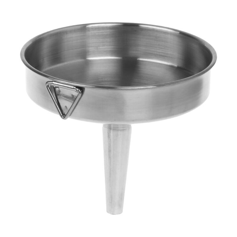 D08D Practical Stainless Steel Wide Mouth Fill Liquid Wine Oil Honey Funnel Kitchen Home Hanging Tools