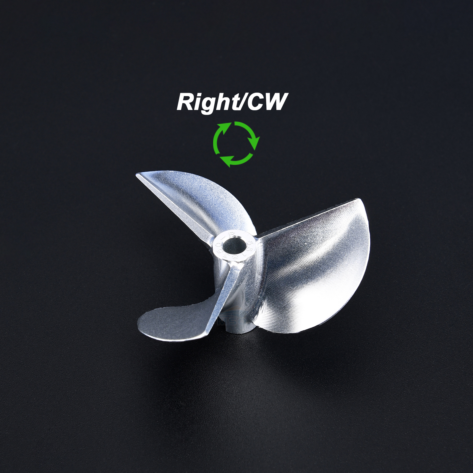 Elica in alluminio a 3 pallido CNC per barche Rc sinistra/destra da D32mm a D55mm Rapporto di passo1.8 per albero dell'elica da 4/4,76 mm 3/16"