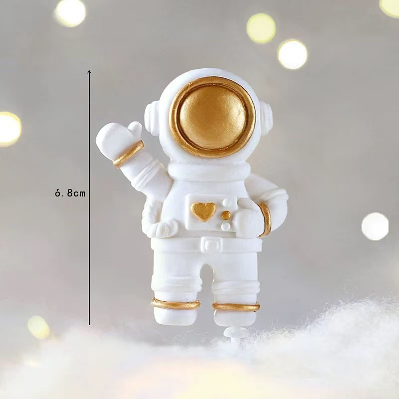 ﻿ Adorno para tarta espacial con cohete de astronauta, planeta, decoración para de cumpleaños para niños, pastel de estrella para Baby Shower, para de cumpleaños para niños: Color zafiro profundo