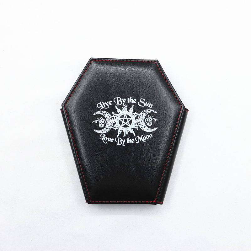 Dark Style Coffin Coin Purse Halloween Pattern Clutch Zipper Wallet PU Leather Trendy Purse: GRAY