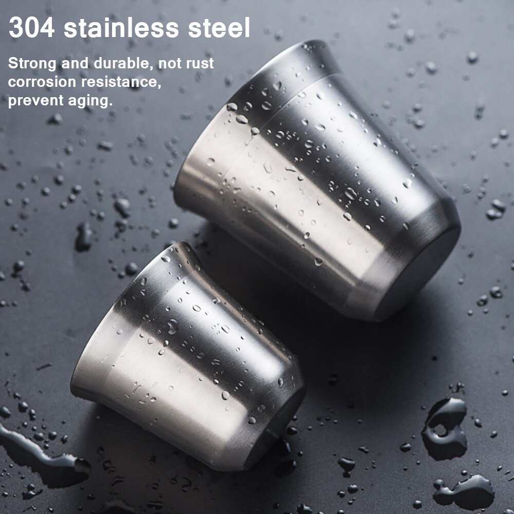 Stainless Steel Coffee Cup Double-Layer Heat Insulation And Anti-Scalding Capsule Coffee Cup 80ml 160ml