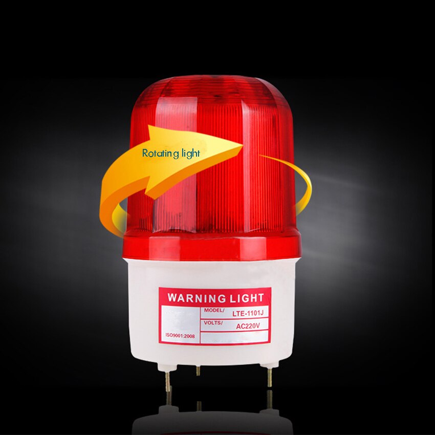 Luz LED estroboscópica DE EMERGENCIA giratoria de 220V, luz de advertencia de sonido intermitente Industrial con zumbador, luz de señales de construcción de carreteras