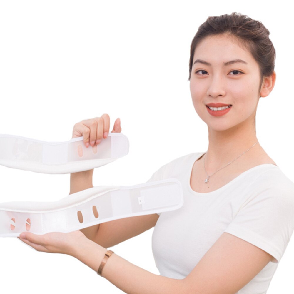 Breathable Neck Support Fixing Brace Wrap Cervical Collar for Stiff Neck Pain Relief Injury Recovery (White, Size)