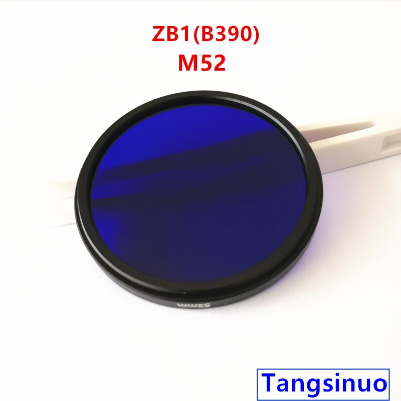 52mm 390nm uv ir pass filter  zb1 b390 dual bandpass violet glas synligt lys skåret