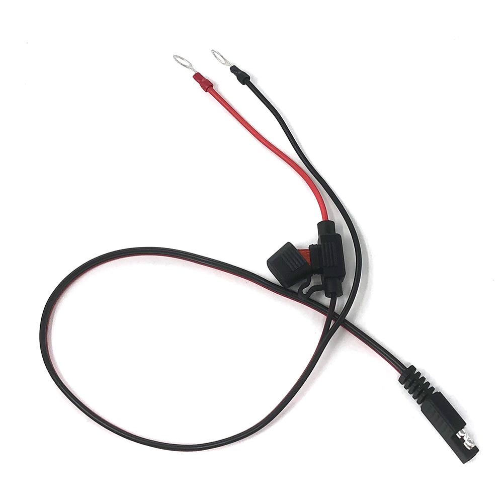 SAE to O Ring Terminal Harness 10A Fuse Quick Disconnect Plug SAE Battery Extension Cable 18AWG for Motorcycles Snowmobiles 60CM