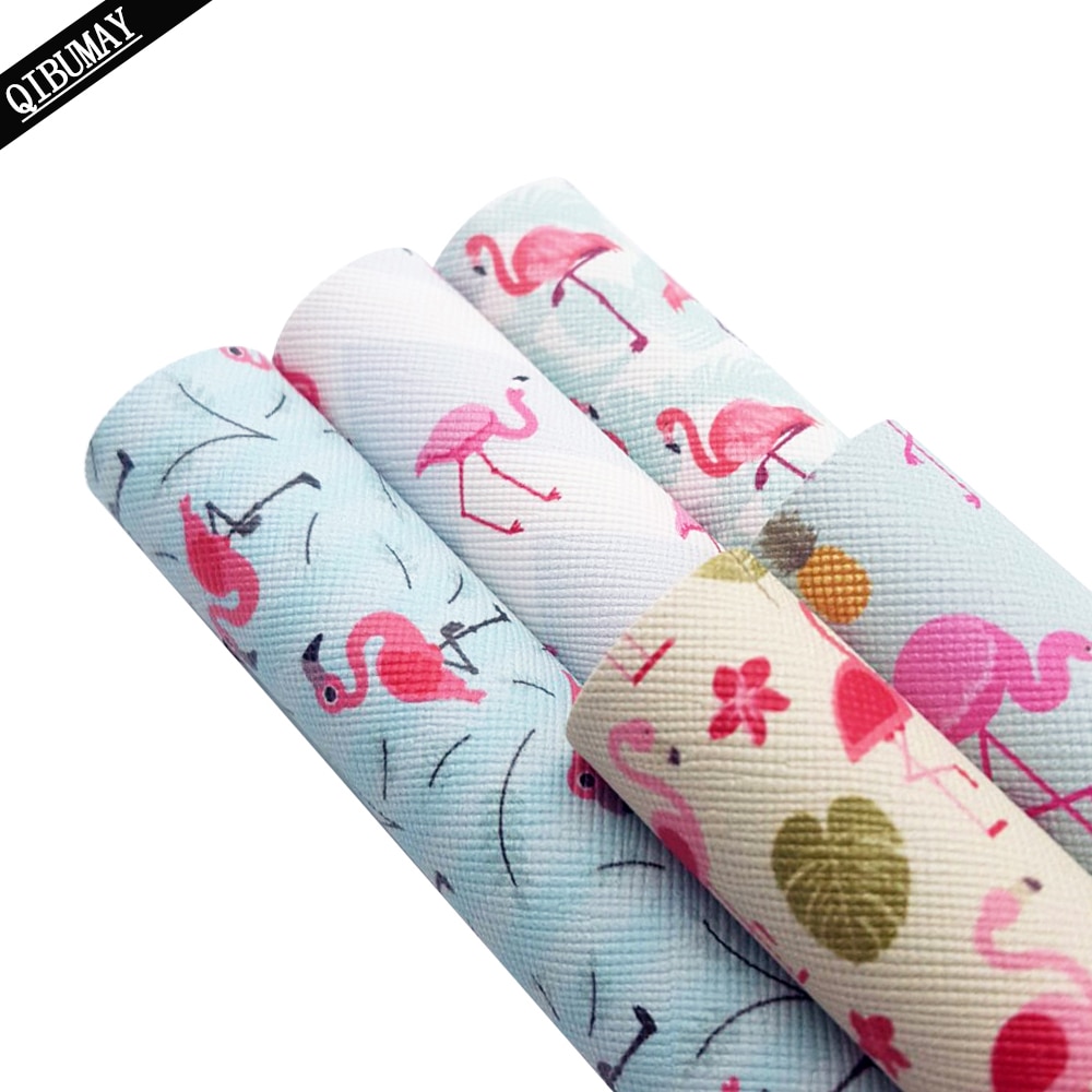 22*30cm a4 tyglakan i konstläder flamingo unicorn utskrift söta djur rosett tyg gör det själv handväskor material syntetiskt läder