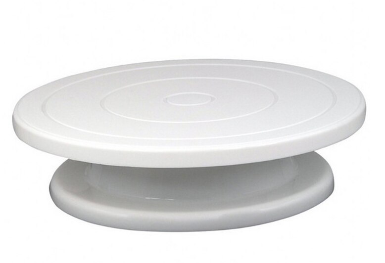 Bricolage gâteau plateau tournant cuisson moule gâteau plaque rotative ronde gâteau décoration outils Table rotative pâtisserie fournitures accessoires de cuisson: White