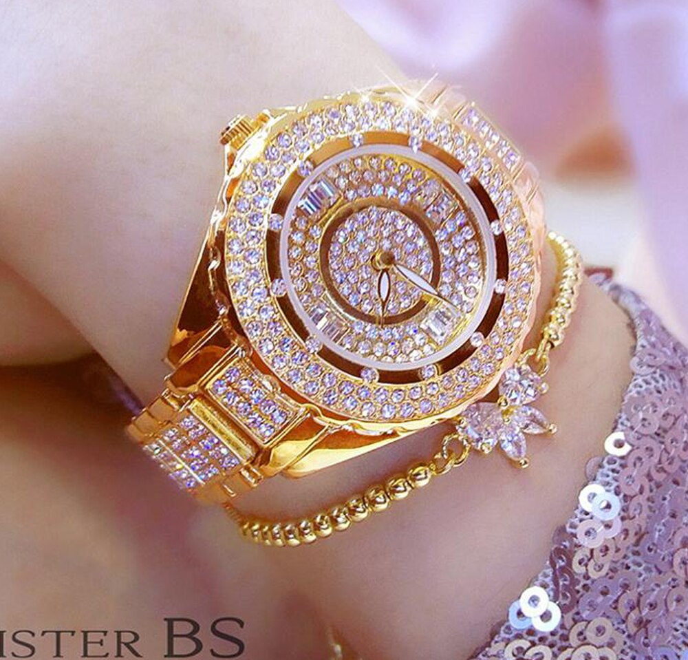 BS BEE SISTER Women Watch with Czech Diamond 30m Bling Bling Starry Sky Watch Wife (NO bracelet)