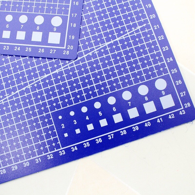 A4 / A3 PVC Cutting Mats Rectangular Grid Line Cutting Mat DIY Tool Plate Hand Model Tool Art Base Plate Blue Single Sided