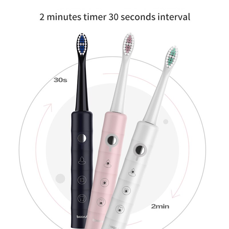 Sonic cabeças de escova de dentes elétrica ipx7 à prova dwaterproof água 6 modos carregamento usb recarregável dupont cerdas desconto adulto para mulher