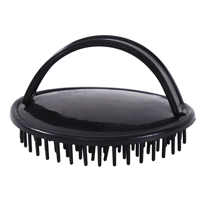 Peine de mano para el cuero cabelludo, champú, cepillo de masaje, peine de lavado, cabezal de ducha, Mini cabezal de masaje meridiano, diente ancho, 1 ud.: Negro