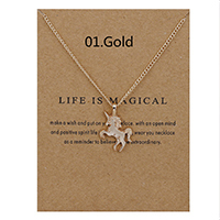 Gold Silver Unicorn Horse Alloy Clavicle Chain Ladies Jewelry Pendant Necklace Style: Gold 1