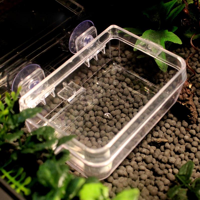 Akryl reptil matningslåda anti escape box matar skål för reptil orm pytonslang spindel ödla skorpion insekter observationslåda