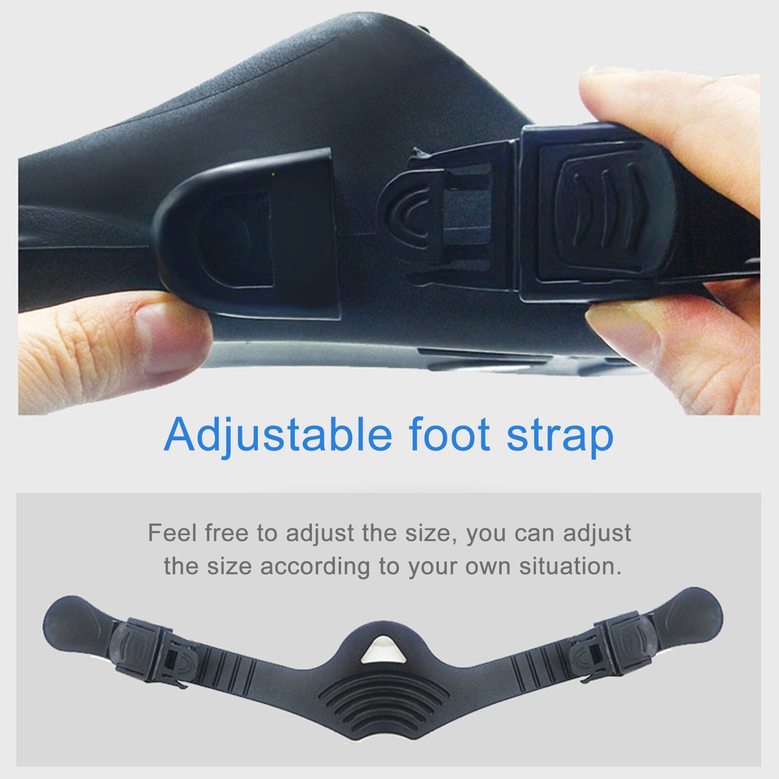 Adjustable Pool Fins Foot Fins Swimming Fins Diving Flippers Submersible Snorkeling Adult/Child Flexible Comfort Portable