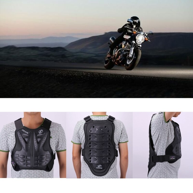 Adult Dirt Bike Body Armor Protective Gear Chest Back Protector Protection Vest: Black / S