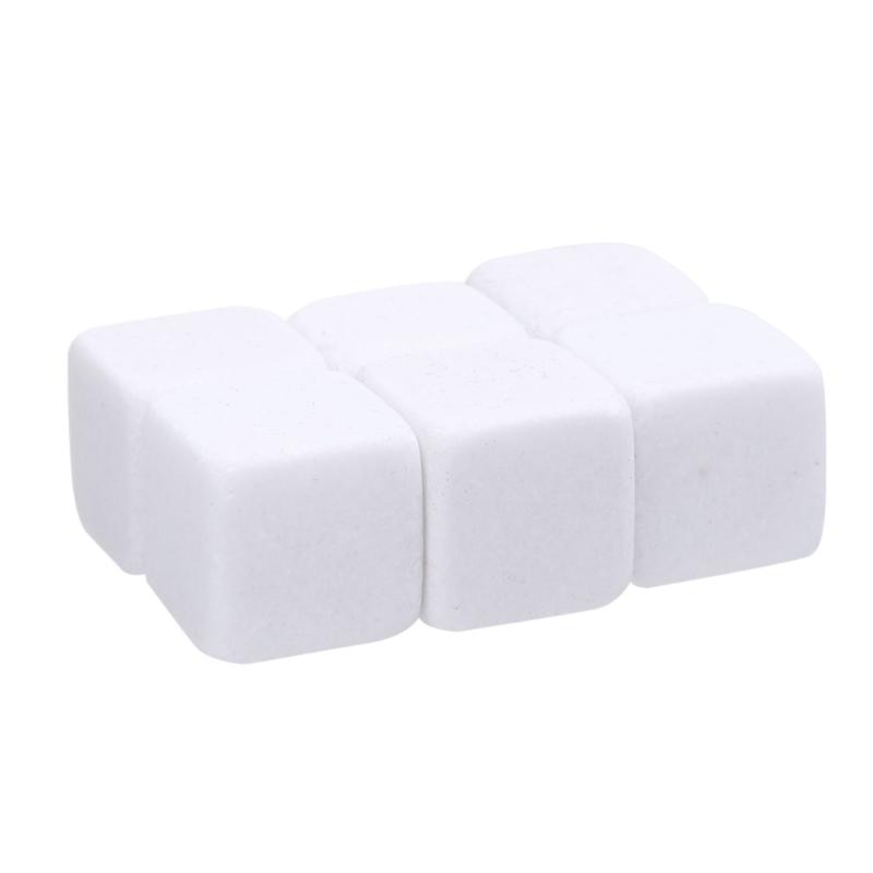 6Pcs Natural Whiskey Stones Rock Ice Stone Sipping Whisky Alcohol Cooler Wedding Favor Christmas Bar Accessories: White