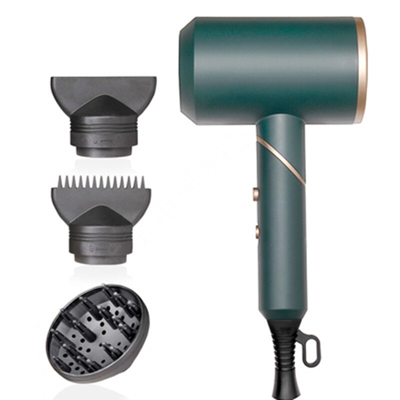 Hair Dryer Negative Ion Blow Dryer Strong Wind Salon Smooth Hair Dryer and Cold Wind Air Brush Hair Dryer: green / Au