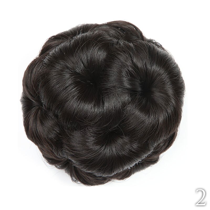 MUMUPI-postizo para mujer con forma de flor, moño para el pelo, Donut, extensiones, fibra sintética de alta temperatura: 2