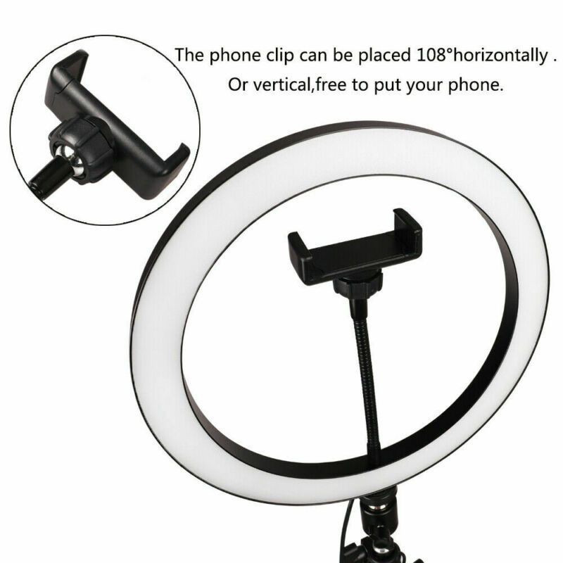 Fill Light Tripod LED Ring Lamp Mobile Phone Holder Kit Selfie Photography Beauty Lamp