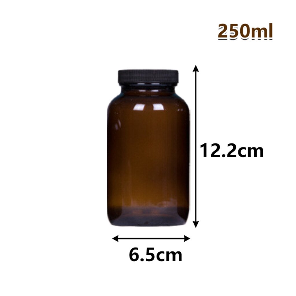 Dark Brown Wide Mouth Glass Bottle Lightproof Health Products Separate Bottling Brown Glass bottle Different Size: B