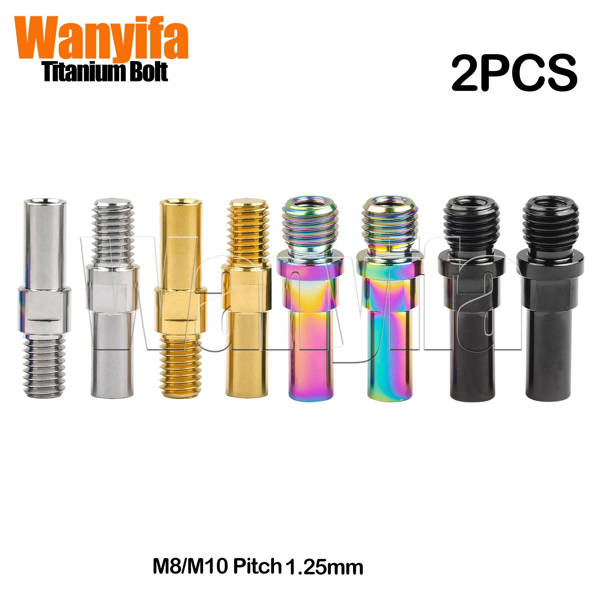 Wanyifa Titanium Alloy Bolts M8/M10 Pitch 1.25mm V Brakes Friction Wheel for MTB Part Motorcycle Bicycle Brake 2Pcs