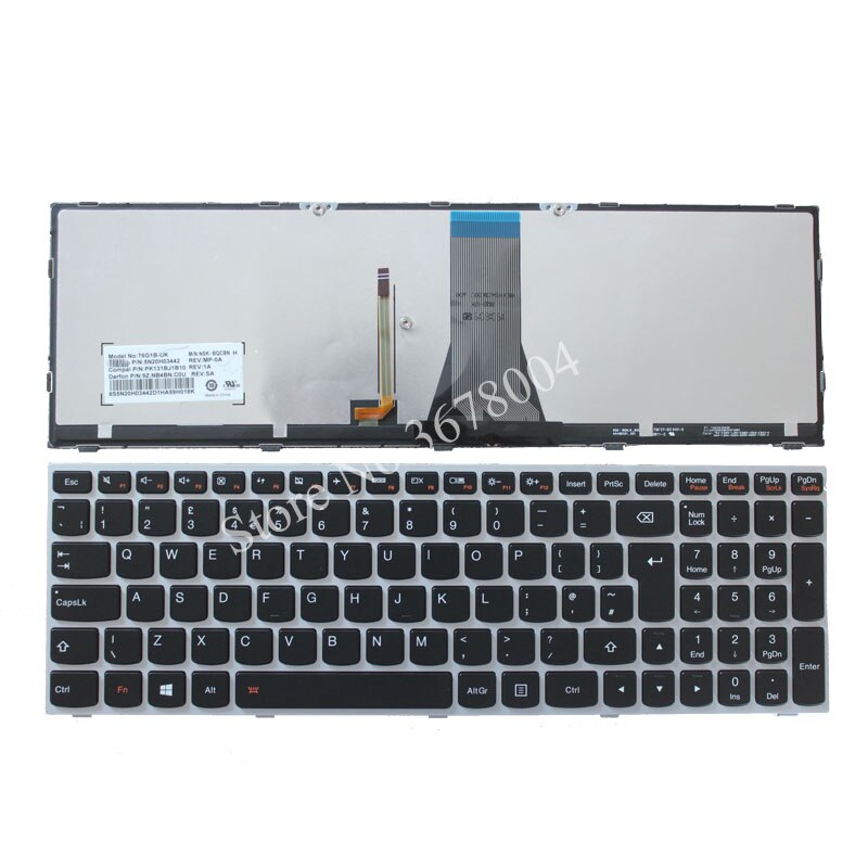 Voor Lenovo Z50-70 Z50-70A Z50-75 Z50-80E Z51-70 Z51-70A Laptop Uk Qwerty Toetsenbord Backlit 11S25215251 5N20H03442 25215251