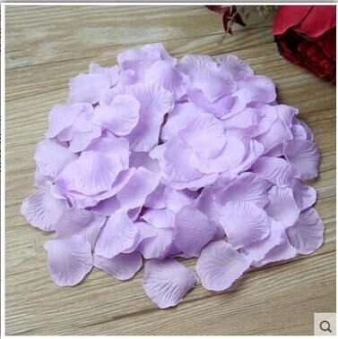 5000 stk / parti 5*5cm silke rosenblade til bryllup dekoration, romantiske kunstige rosenblade bryllup blomst rose blomst: Lys lilla