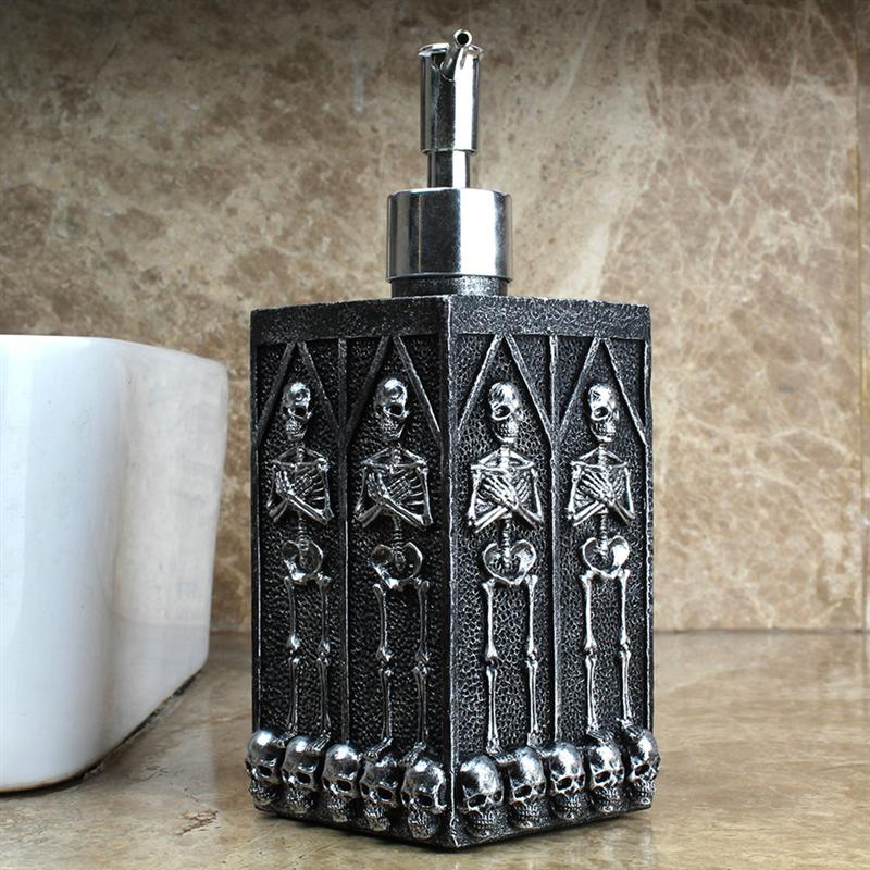 1pc praktiske dekorative holdbare gotiske krypt kraniet dispenser flaske til shower gel flydende sæbe dispenser pumpe shampoo