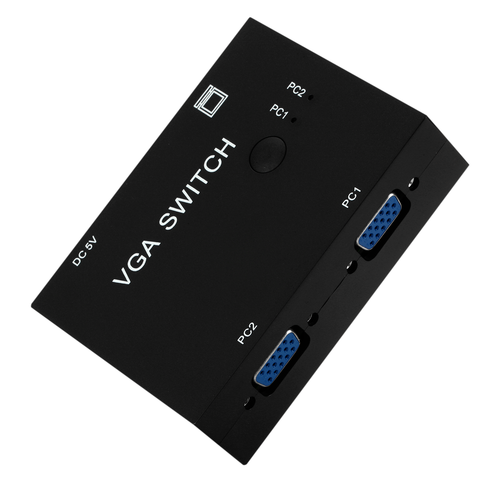 Grwibeou 2 Poort Vga Switch 2 In 1 Out Vga Switcher Box Voor Consoles Set-Top Boxes 2 Hosts delen 1 Display Notebook Projector