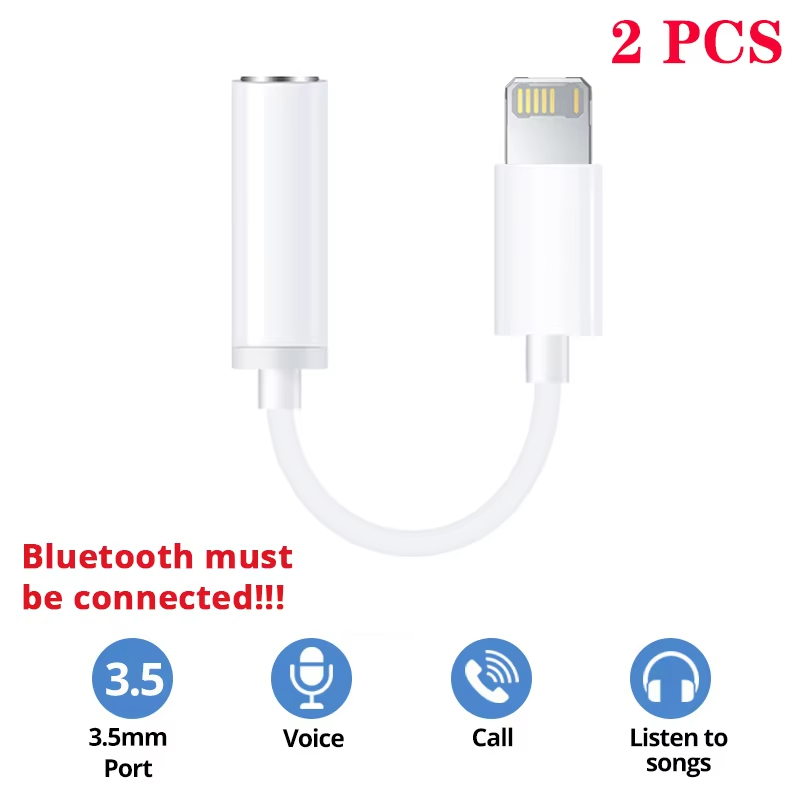 NNBILI para iluminación adaptador de auriculares para IPhone 11 12 13 14 PM 12Mini SE XS XR X 8 7 + IOS a Cable de Audio auxiliar con conector de 3,5 Mm: orange