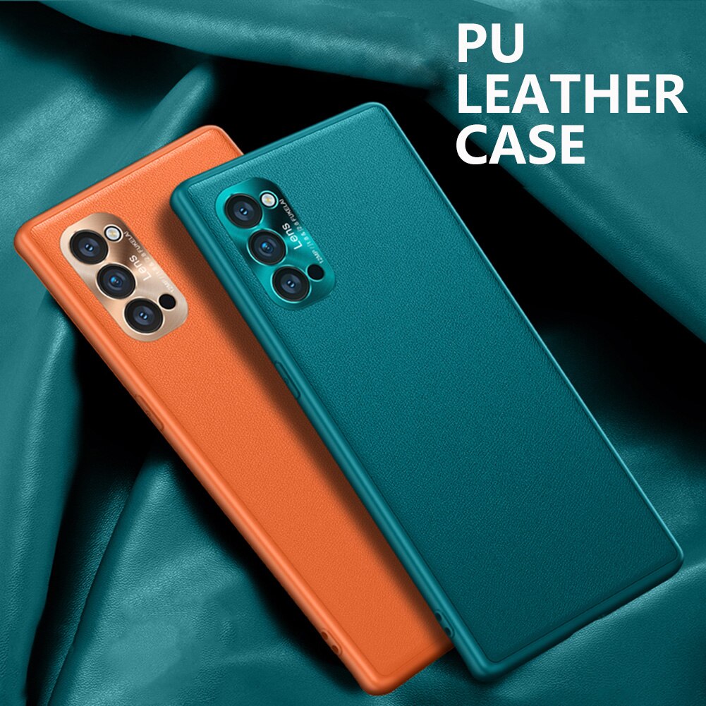Pu leren hoesje voor oppo reno 4 pro 5g hoesje schokbestendig achterpaneel bumper voor oppo reno 4 harde pc-hoes voor oppo reno 4 pro capa