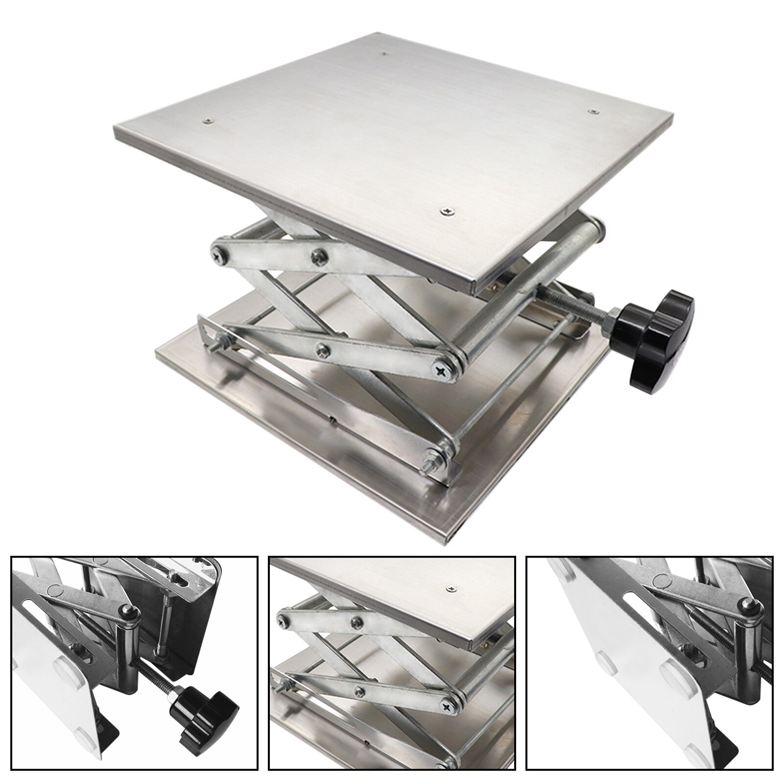 Stainless Steel Lift Tables Mini Portable Lab Lifting Platform Stand Rack for Chemistry Biology Experience/Soldering