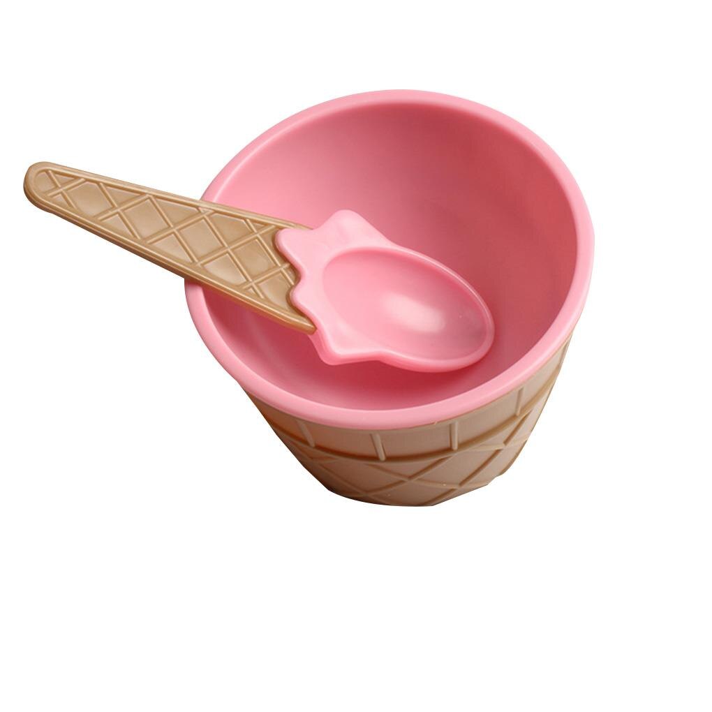 1Set Kids Ice Cream Bowl Spoon Set Durable Children Lovely Dessert Bowl DIY Ice Cream Tools icecream bowl+spoon: NO.5
