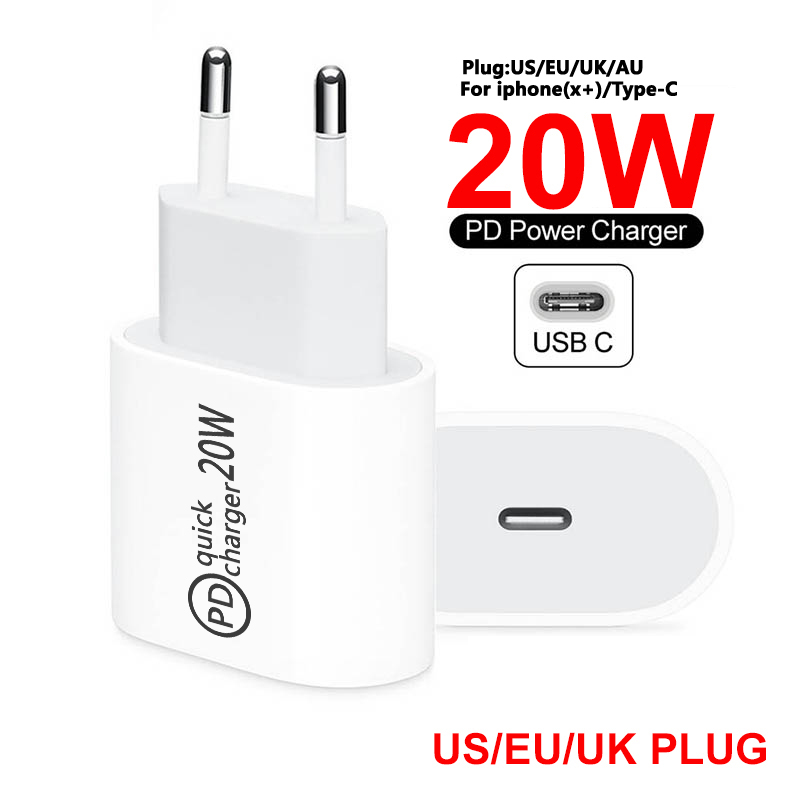 Mobiele Telefoon Oplader Voor Iphone 13 Pro Samsung Snelle Laders Eu/Us Plug 20W Pd USB-C Charger Quik charger Power Levering Charger