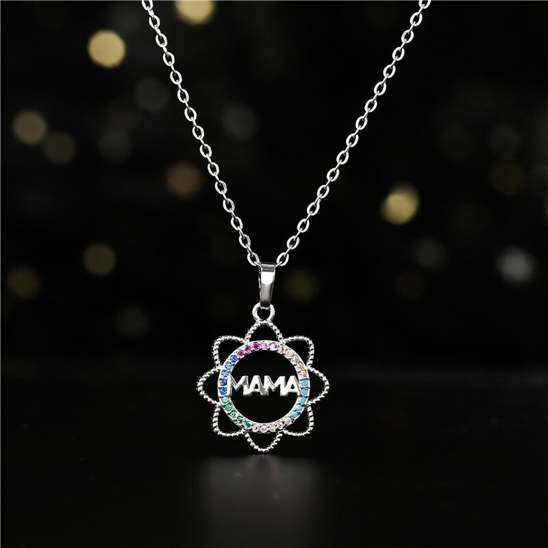 Jl Zonnebloem Ketting Micro Diamant Sieraden Vergulde Mama Ketting Voor Mother 'S Day