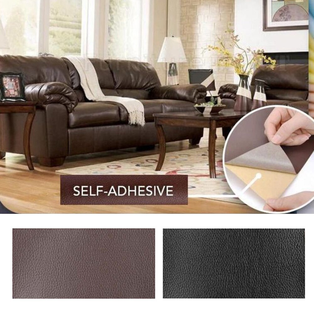 Leather Repair Tape Patch Self Adhesive PU Paste Litchi Grain Self Stick On Sofa Clothing Bag Repair Sticker DIY Sewing Fabric